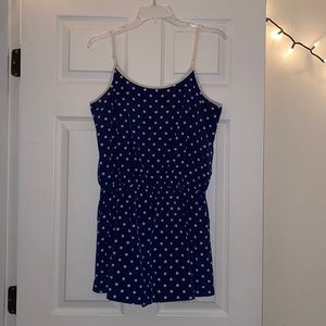 Forever 21 Blue with White Polka Dots Romper